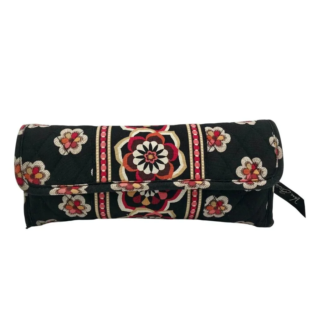 Vera Bradley Black Pirouette Fabric Trifold Crossbody Bag
